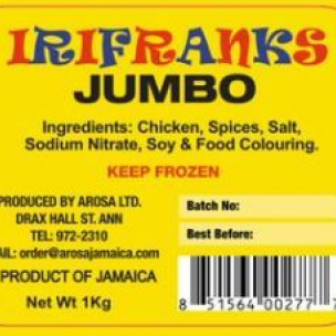 IRIE FRANKS (JUMBO), 1 KG 